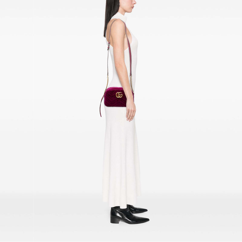 Small GG Marmont Matelasse Velvet Crossbody - Image 7