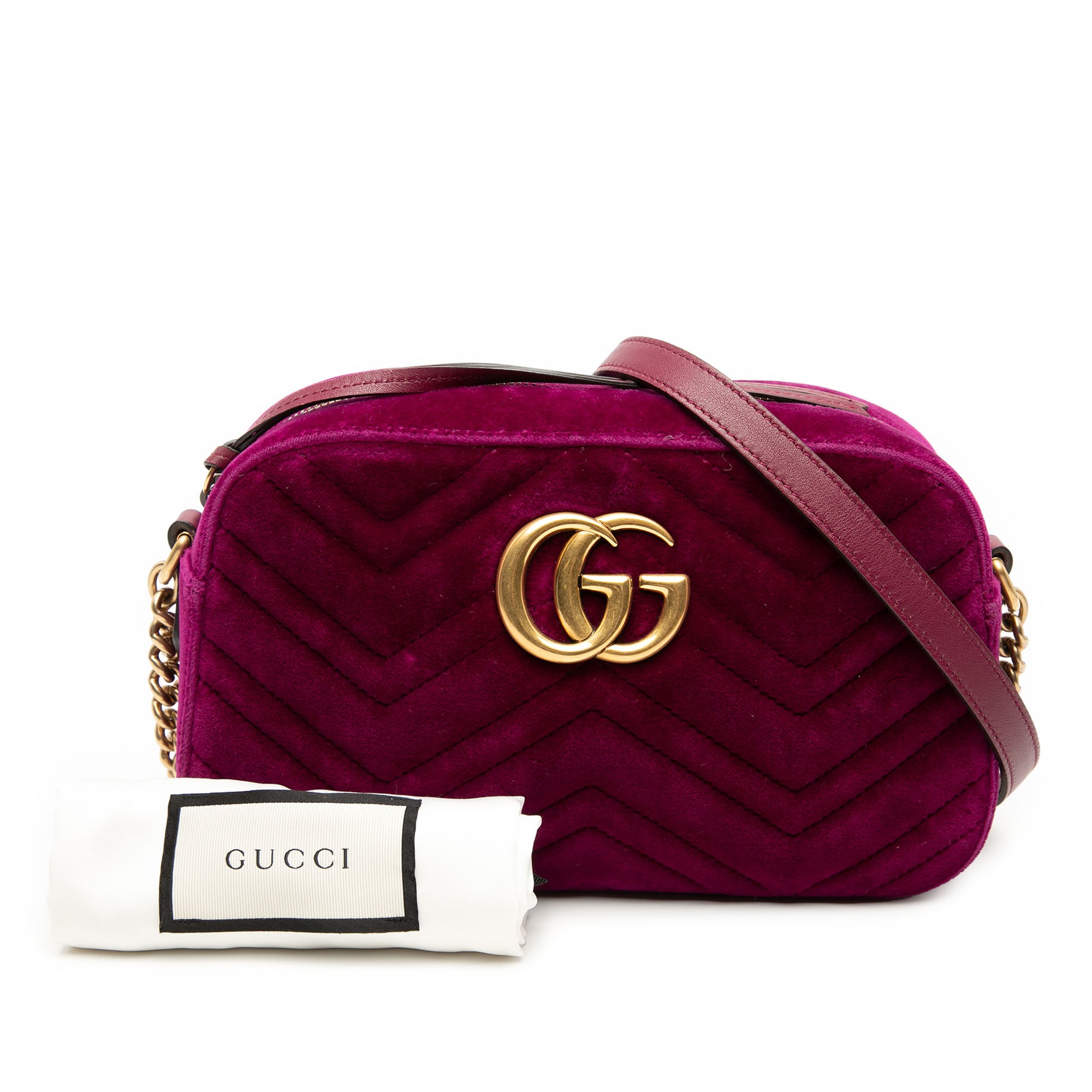 Small GG Marmont Matelasse Velvet Crossbody - Image 8