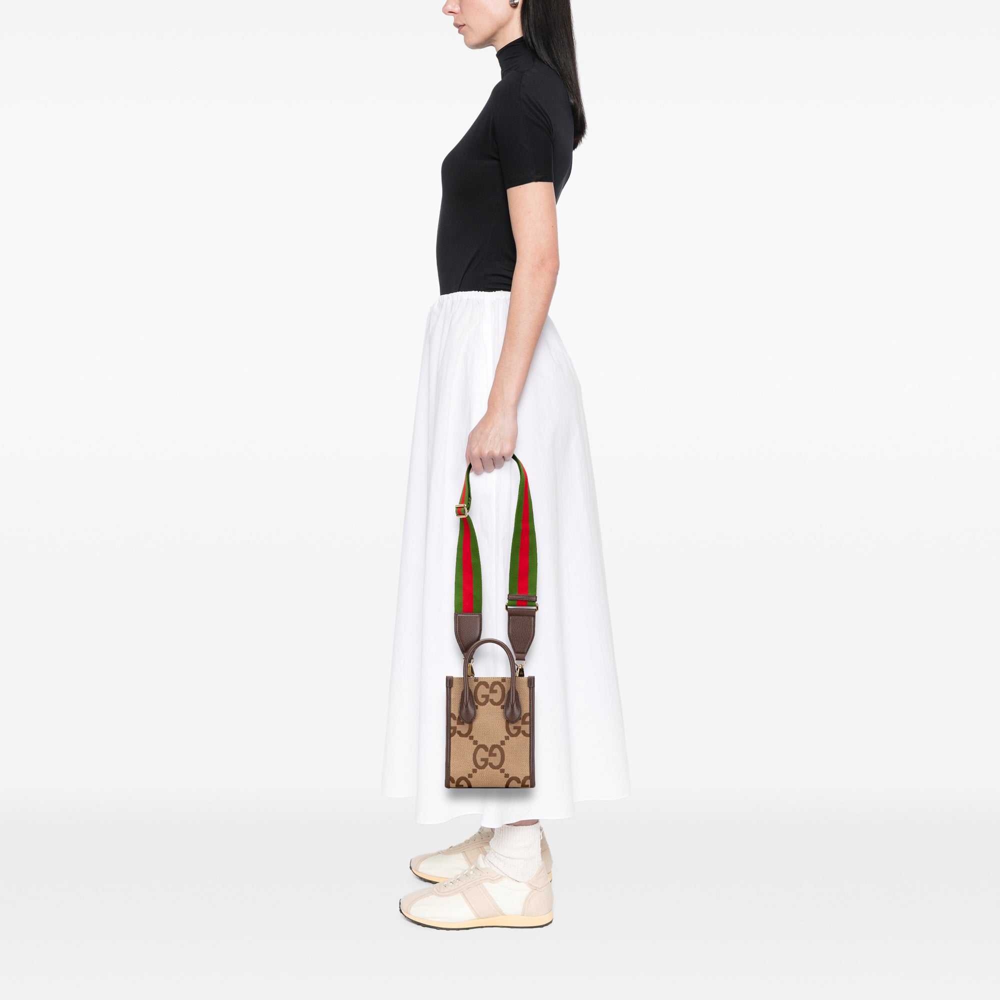 Mini Jumbo GG Canvas Web Satchel - Image 9