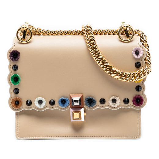 Mini Scalloped Leather and Studded Floral Kan I Crossbody - Image 1