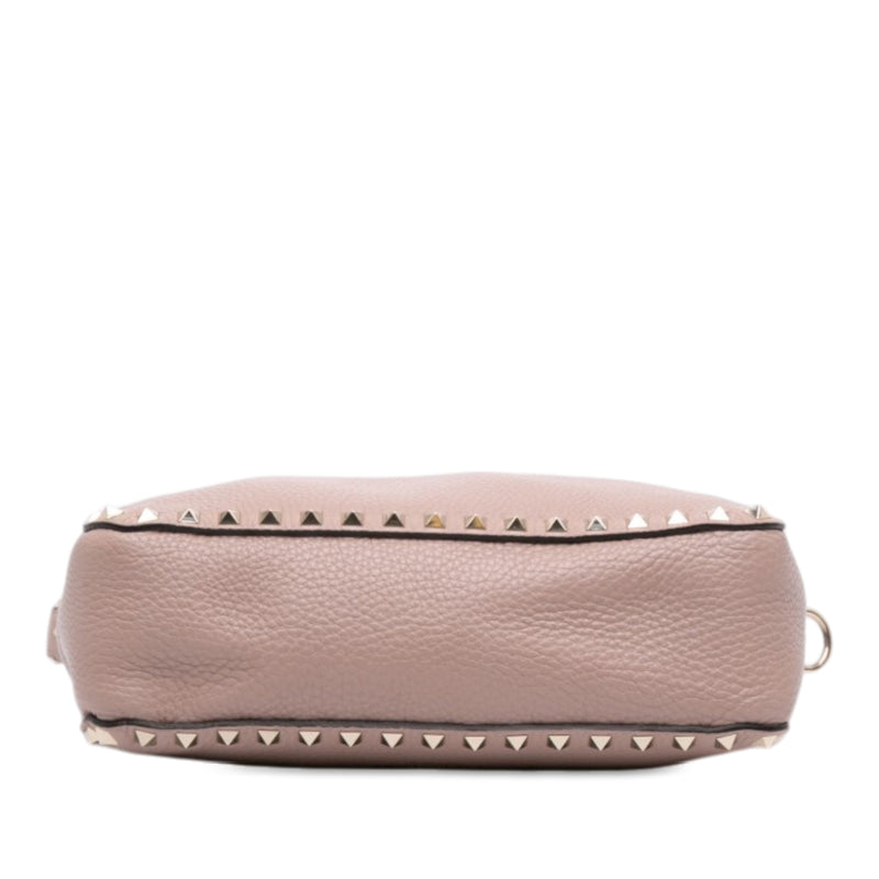Small Grainy Calfskin Rockstud Flip Lock Messenger Bag - Image 3