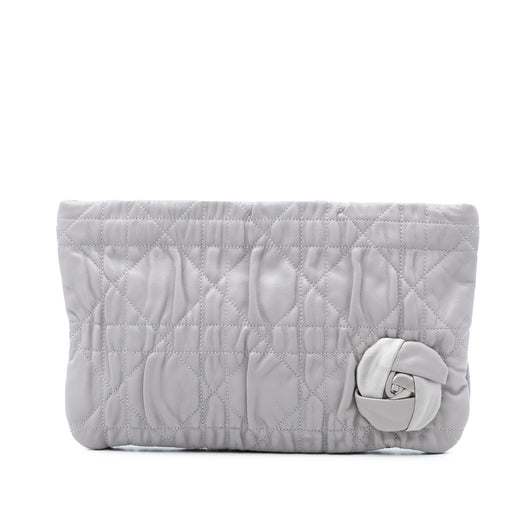 Calfskin Cannage Rose Clutch - Image 1