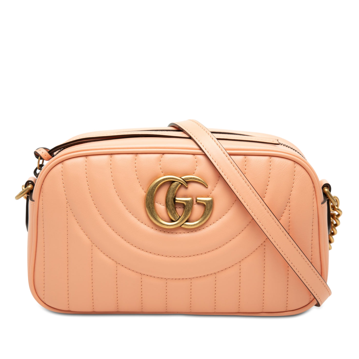 Small GG Marmont Matelasse Calfskin Vertical Ring Crossbody - Image 1
