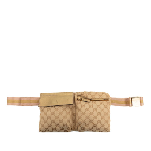 GG Canvas Web Double Pocket Belt Bag - Image 1
