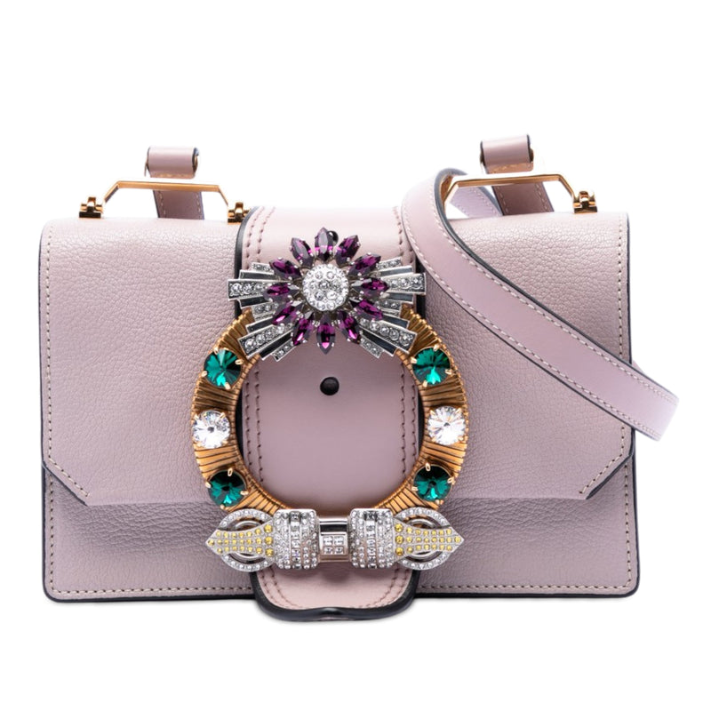 Goatskin Madras Soft Calf Crystal Embellished Crossbody