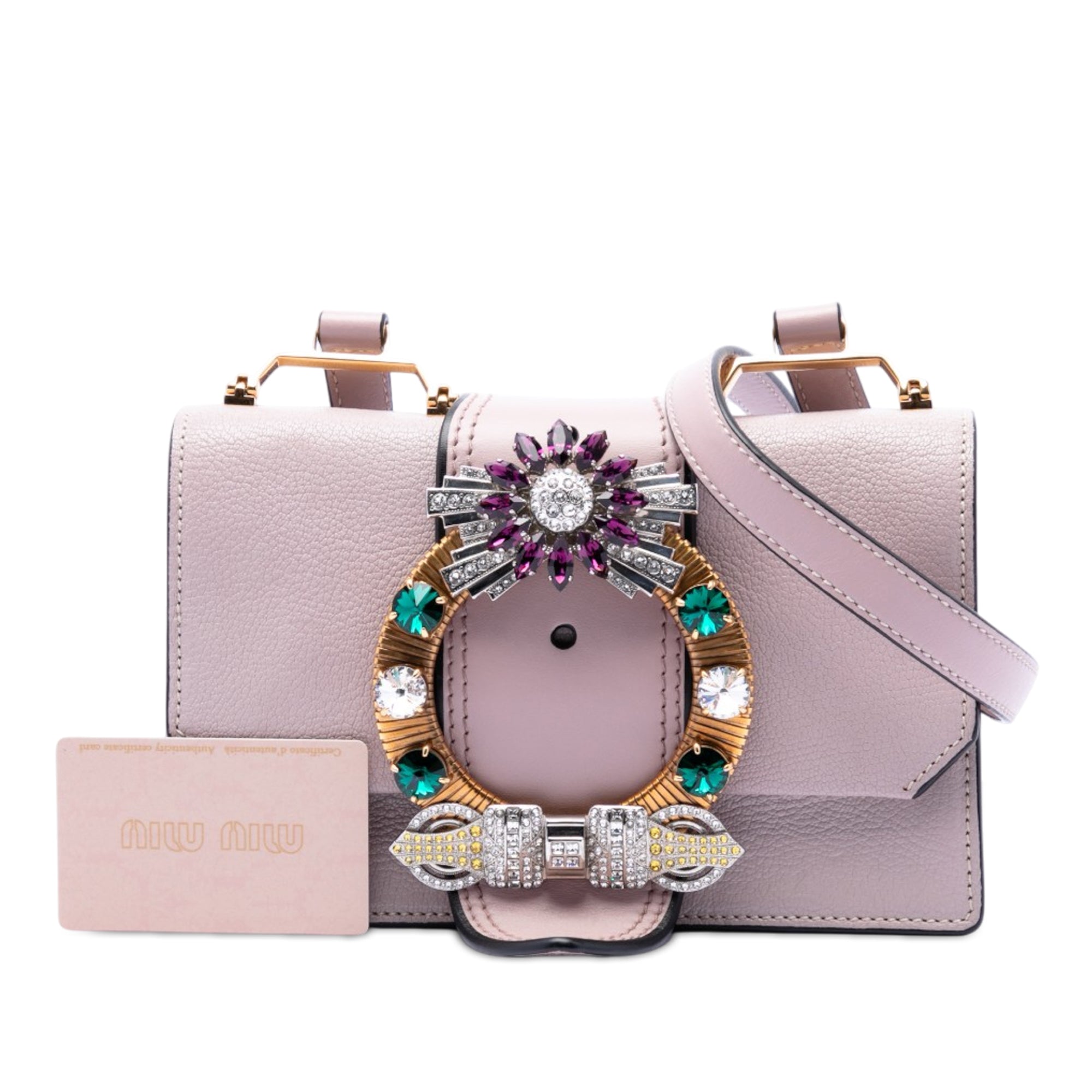 Goatskin Madras Soft Calf Crystal Embellished Crossbody - Image 7
