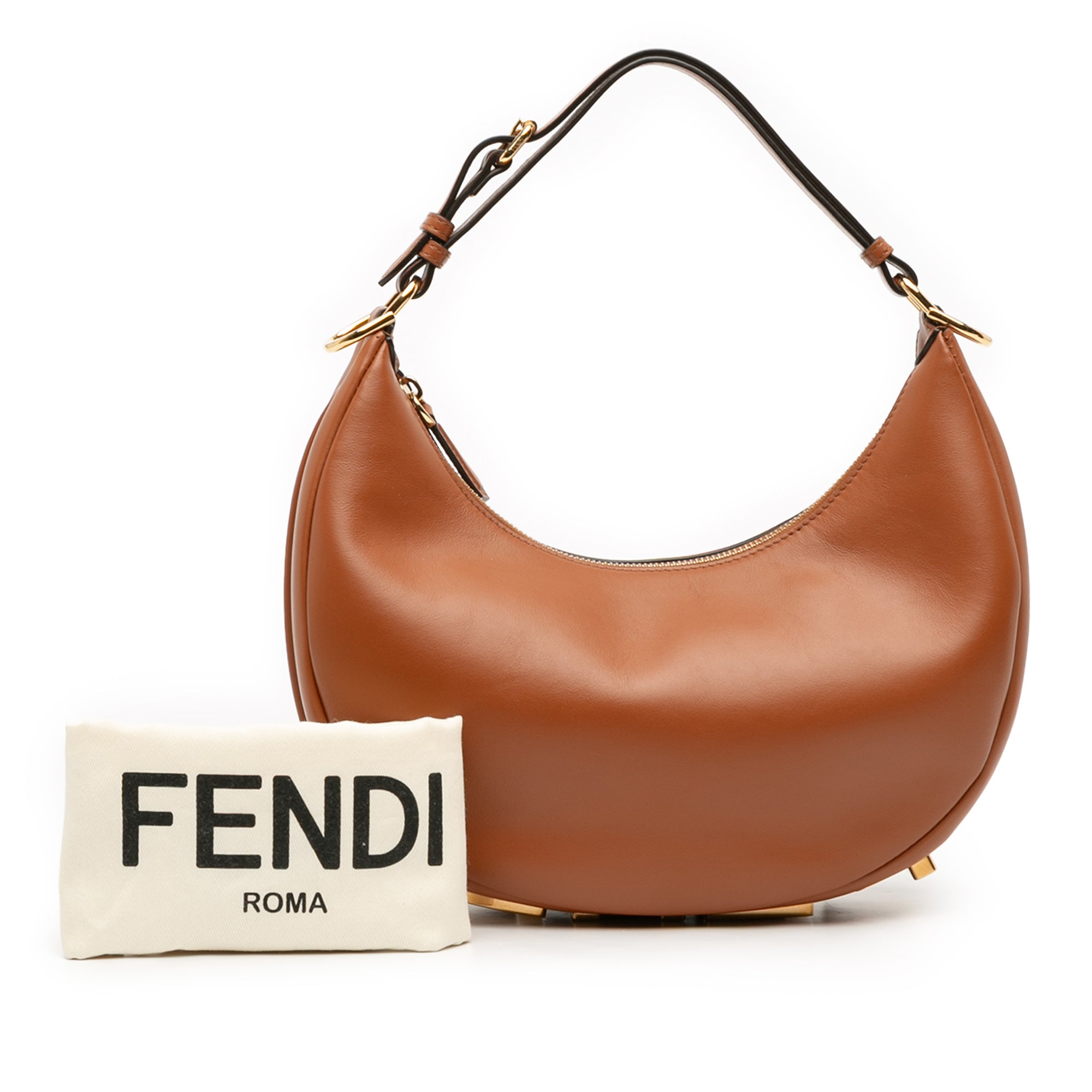 Small Leather Fendigraphy Hobo - Image 12
