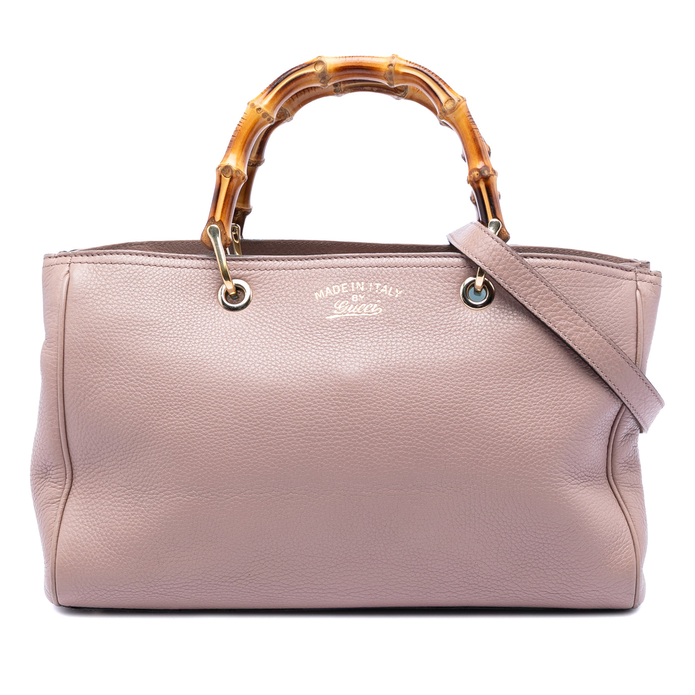 Medium Calfskin Bamboo Shopper Satchel - Image 1
