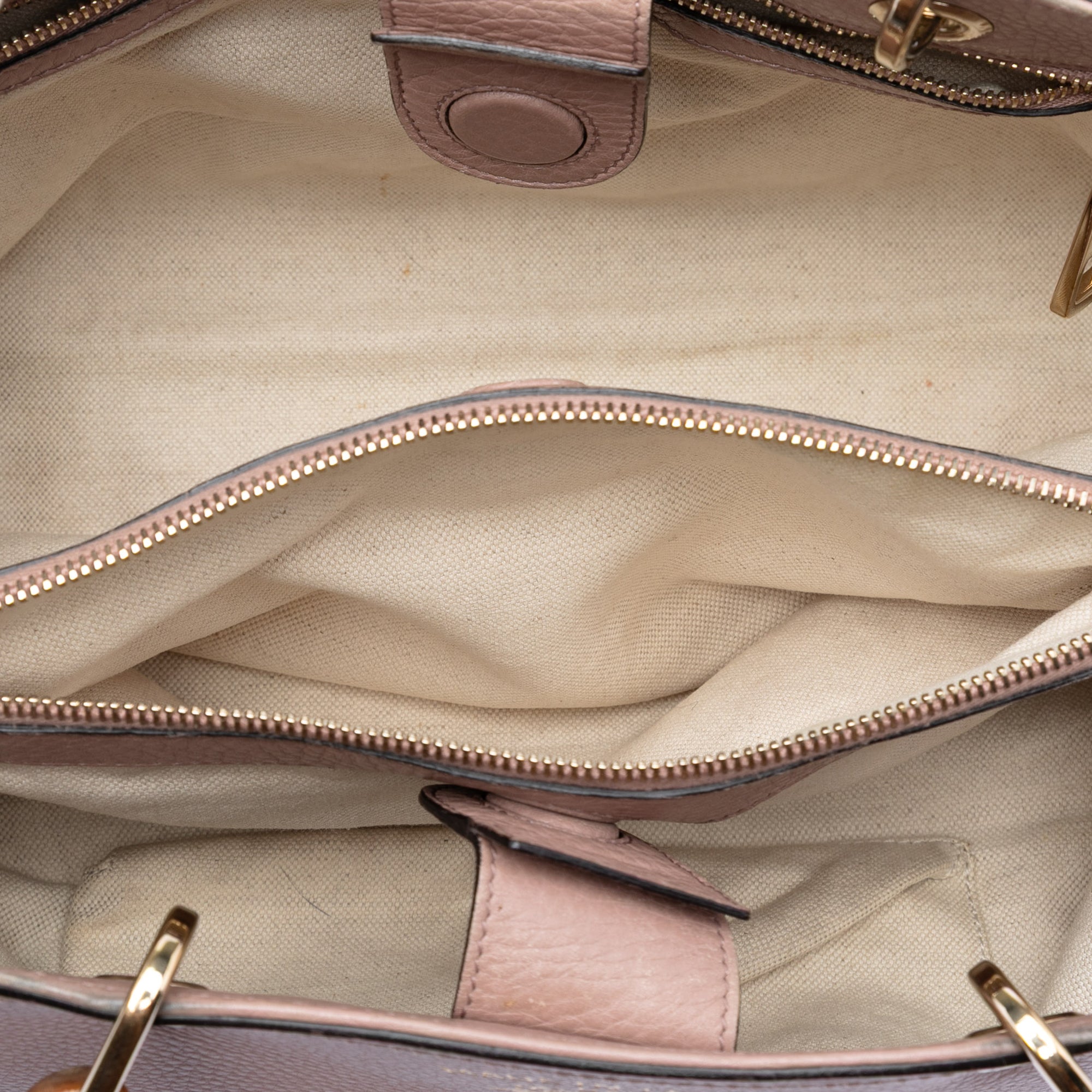 Medium Calfskin Bamboo Shopper Satchel - Image 4