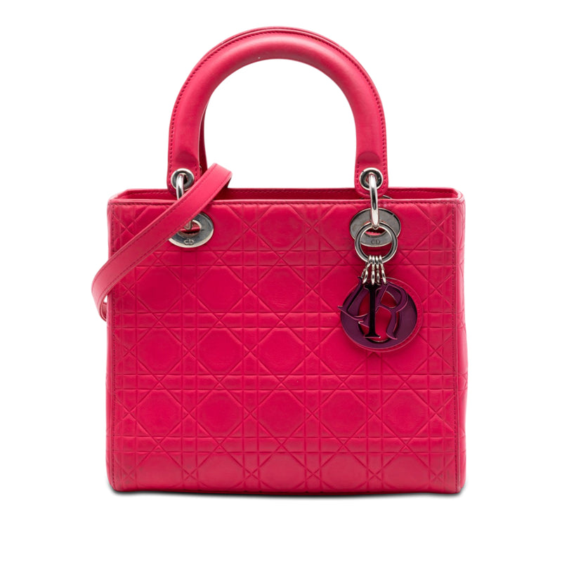 Medium Ultra Matte Calfskin Cannage Embossed Lady Dior