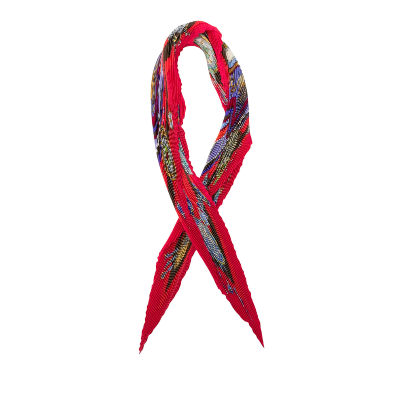 Parmi Les Fleurs Je Compte Les Heures Pleated Silk Scarf - Image 1