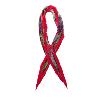 Parmi Les Fleurs Je Compte Les Heures Pleated Silk Scarf - Image 1