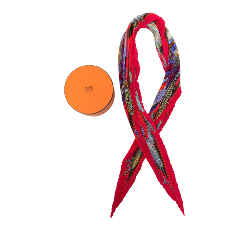 Parmi Les Fleurs Je Compte Les Heures Pleated Silk Scarf - Image 7