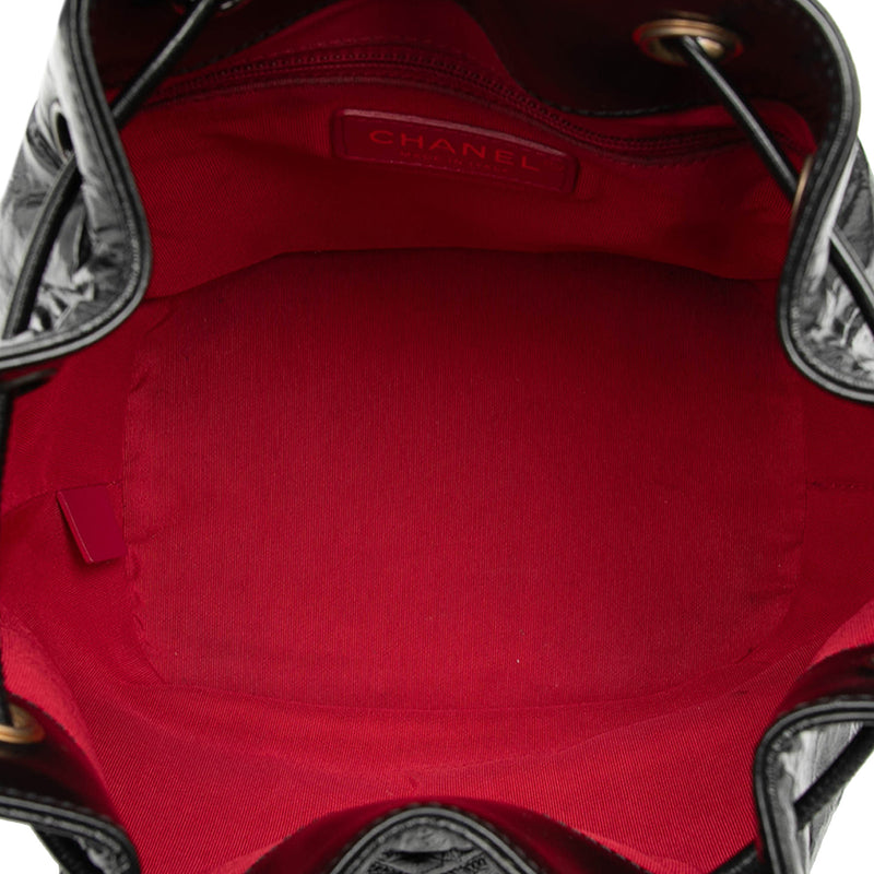 Shiny Aged Calfskin CC Chain Drawstring Bucket Bag - Image 4