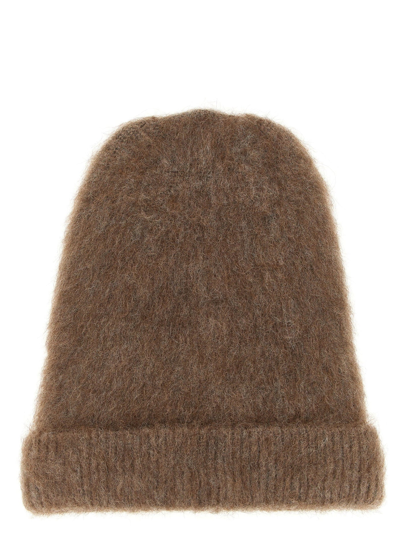 Maison Margiela Beanie — Taupe Wool And Alpaca Blend Beanies