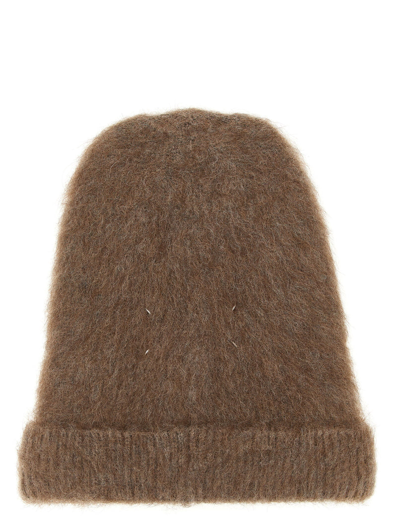 Maison Margiela Beanie — Taupe Wool And Alpaca Blend Beanies
