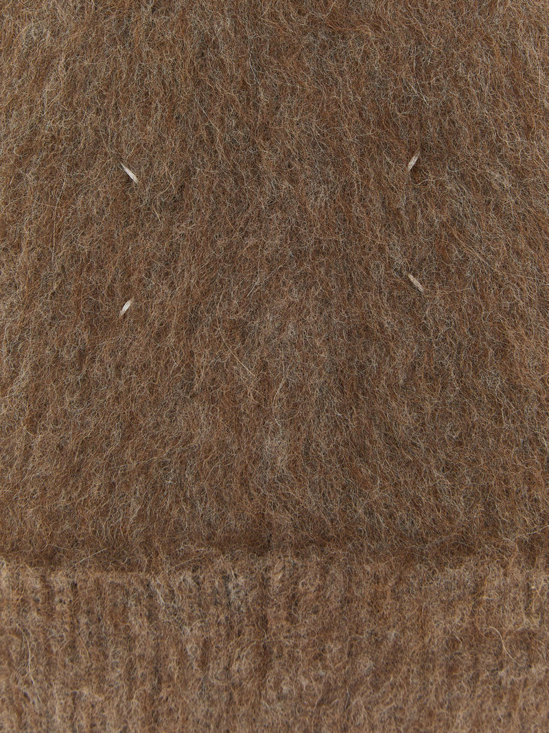Maison Margiela Beanie — Taupe Wool And Alpaca Blend Beanies
