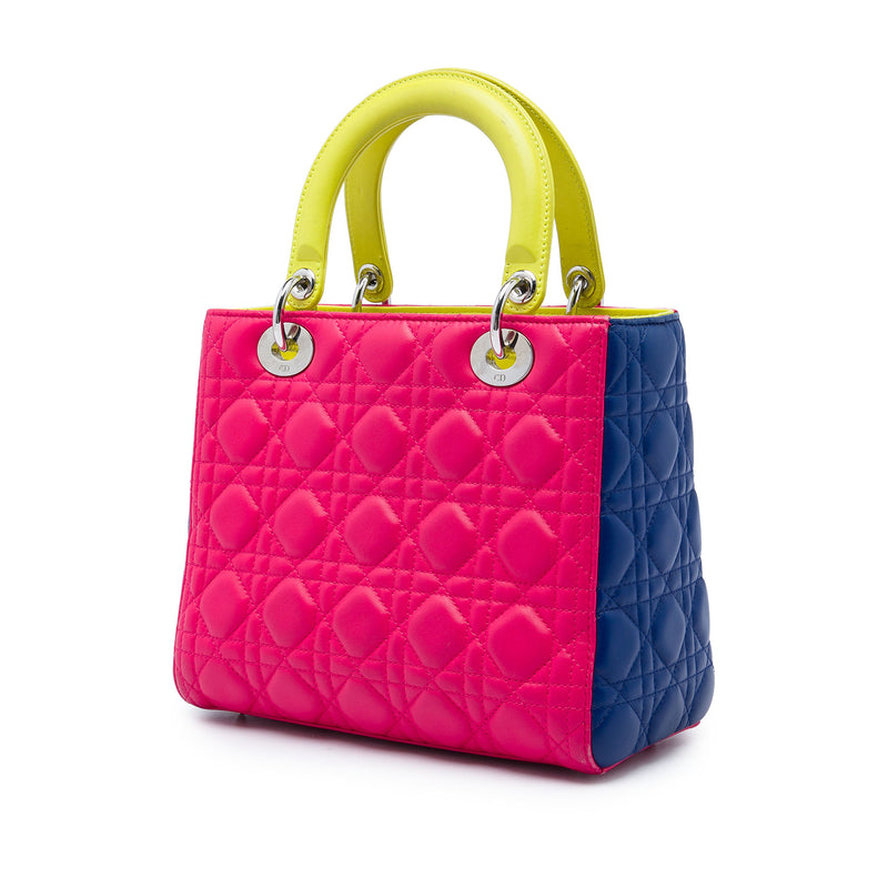 Medium Tricolor Lambskin Cannage Lady Dior - Image 2