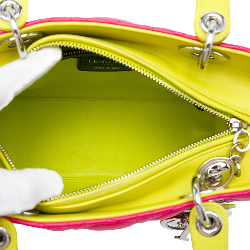 Medium Tricolor Lambskin Cannage Lady Dior - Image 4
