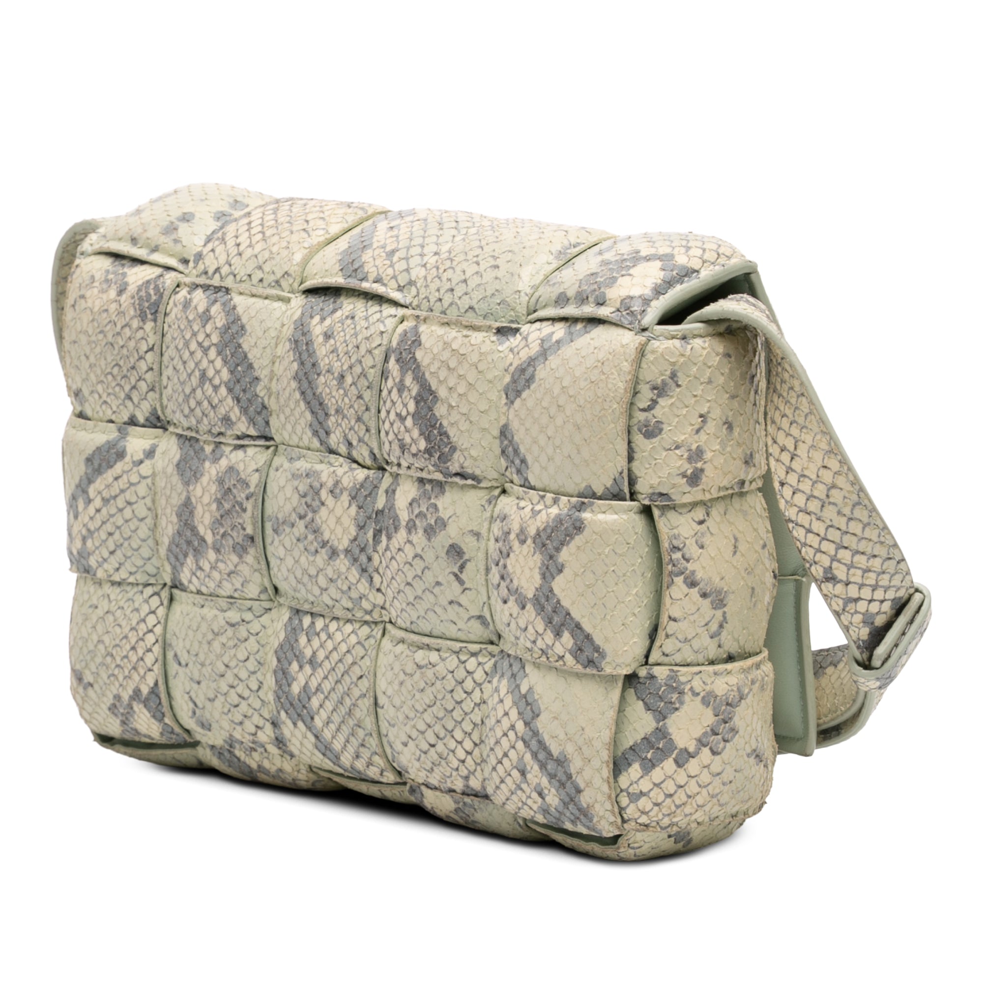 Python Embossed Goatskin Intrecciato Padded Cassette Crossbody - Image 2
