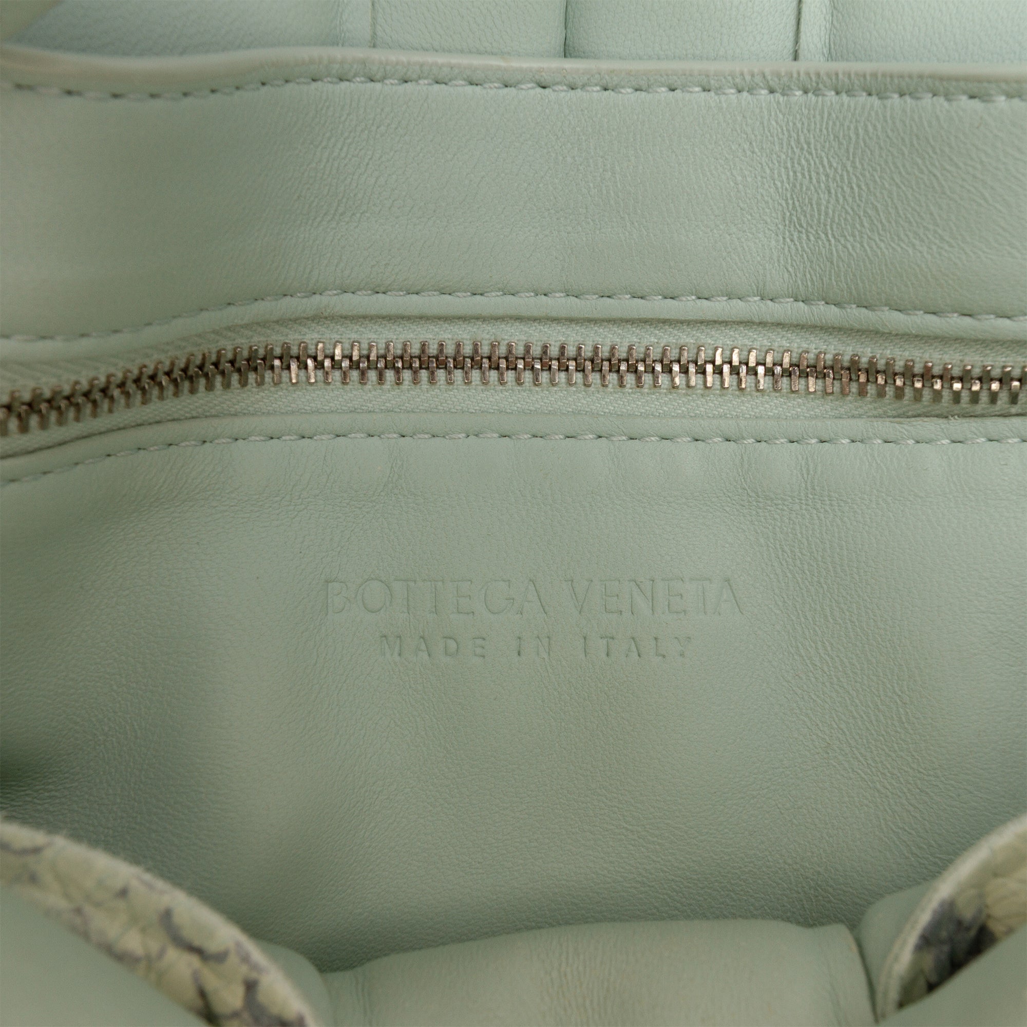 Python Embossed Goatskin Intrecciato Padded Cassette Crossbody - Image 5