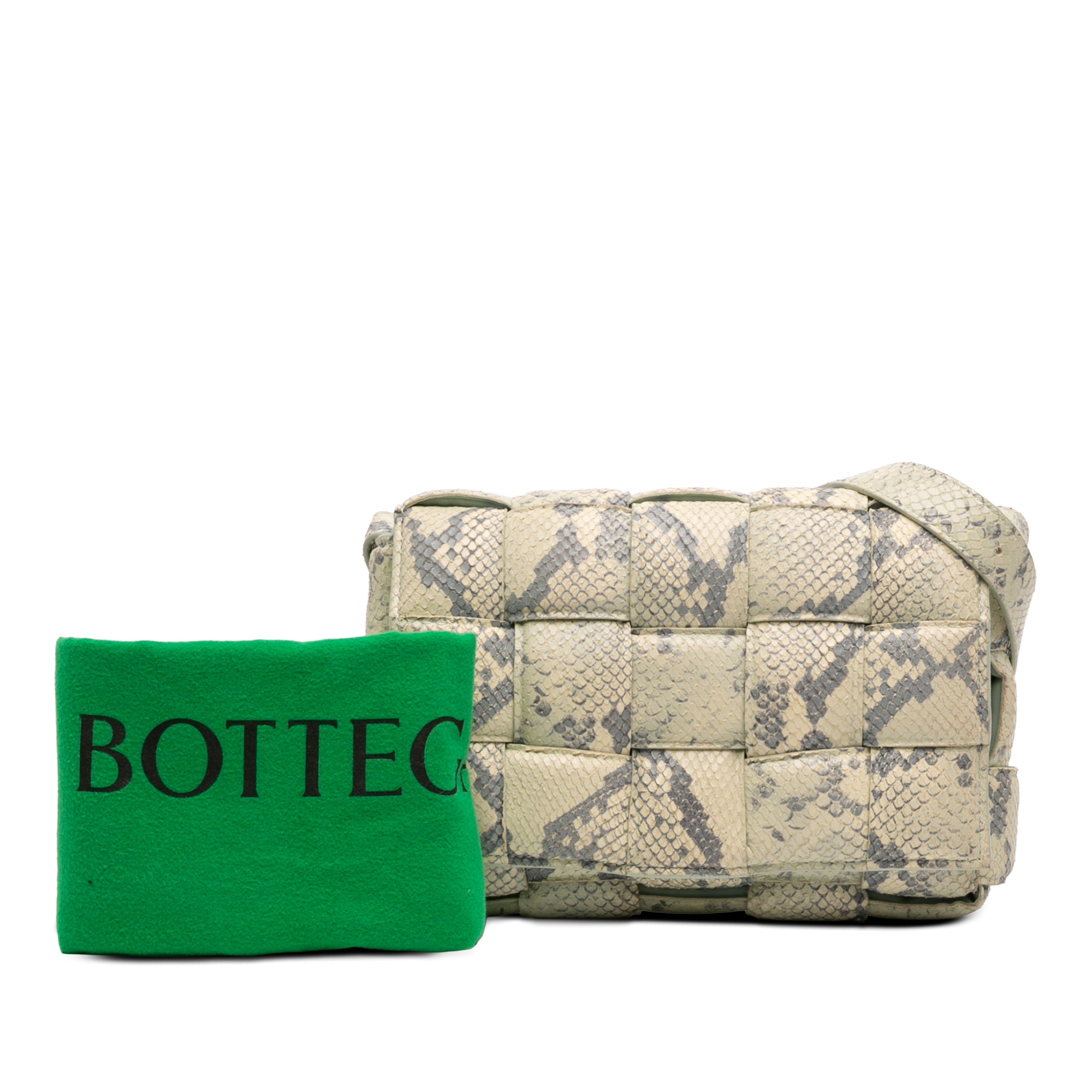 Python Embossed Goatskin Intrecciato Padded Cassette Crossbody - Image 7