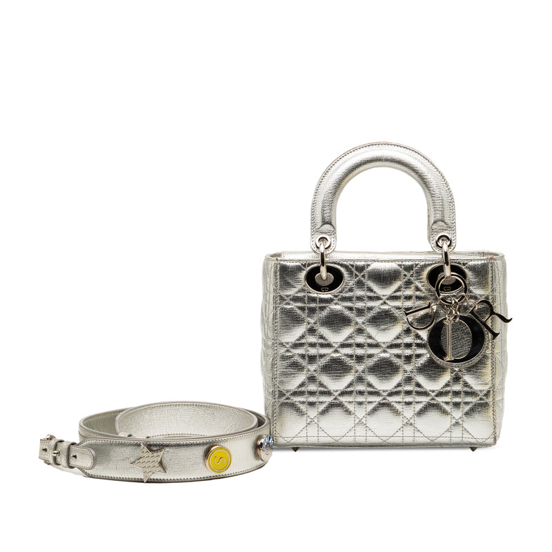 Small Metallic Grained Calfskin Cannage My ABCDior Lady Dior - Image 10