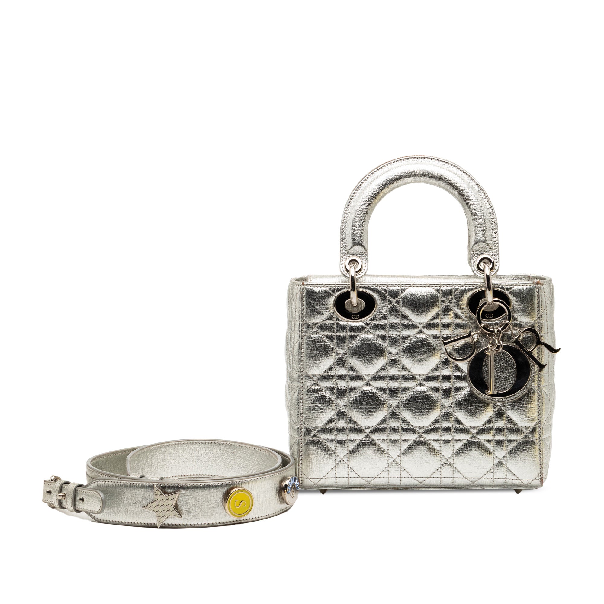 Small Metallic Grained Calfskin Cannage My ABCDior Lady Dior - Image 10