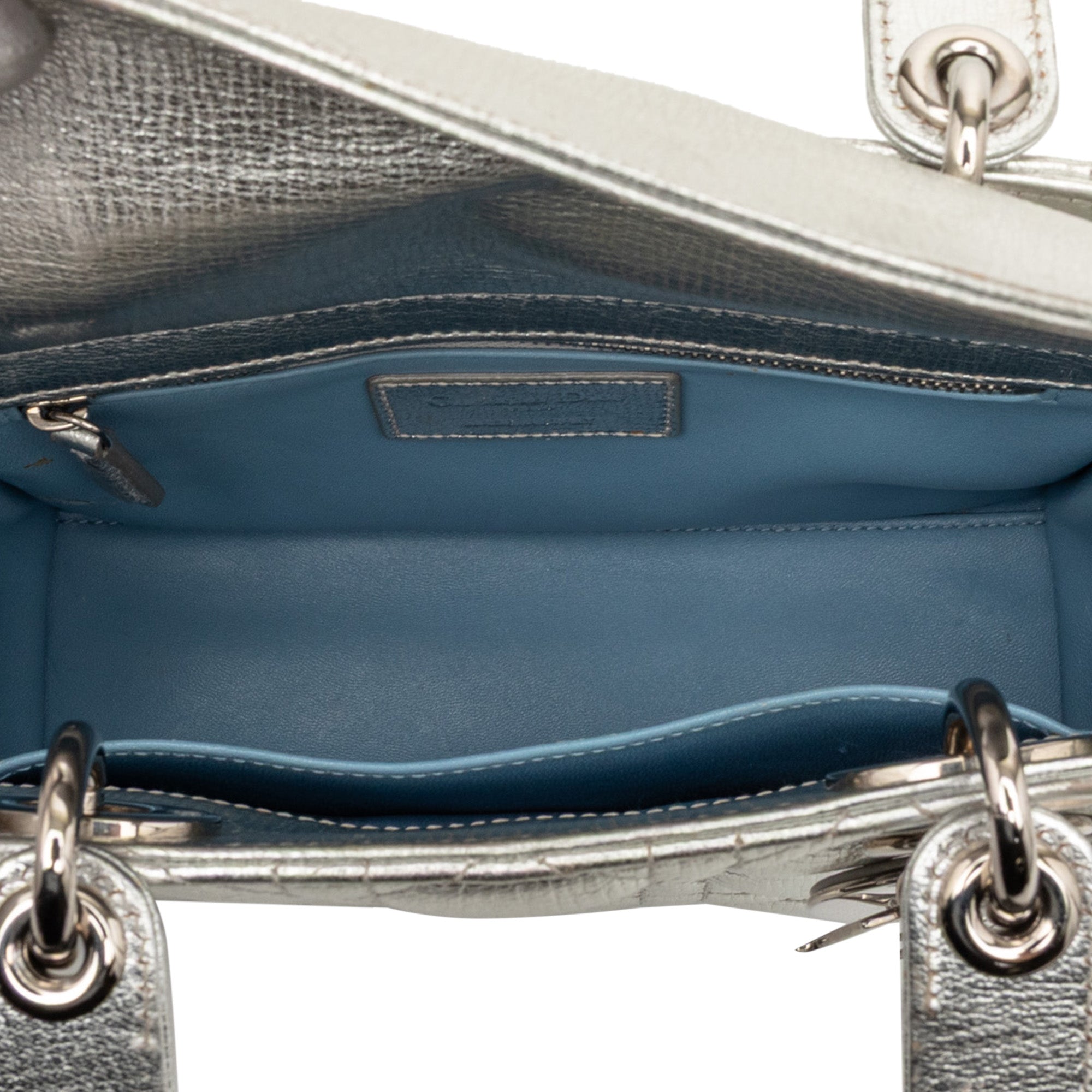 Small Metallic Grained Calfskin Cannage My ABCDior Lady Dior - Image 4