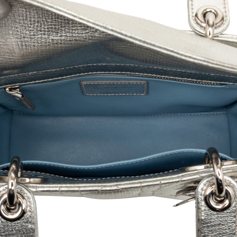 Small Metallic Grained Calfskin Cannage My ABCDior Lady Dior - Image 4