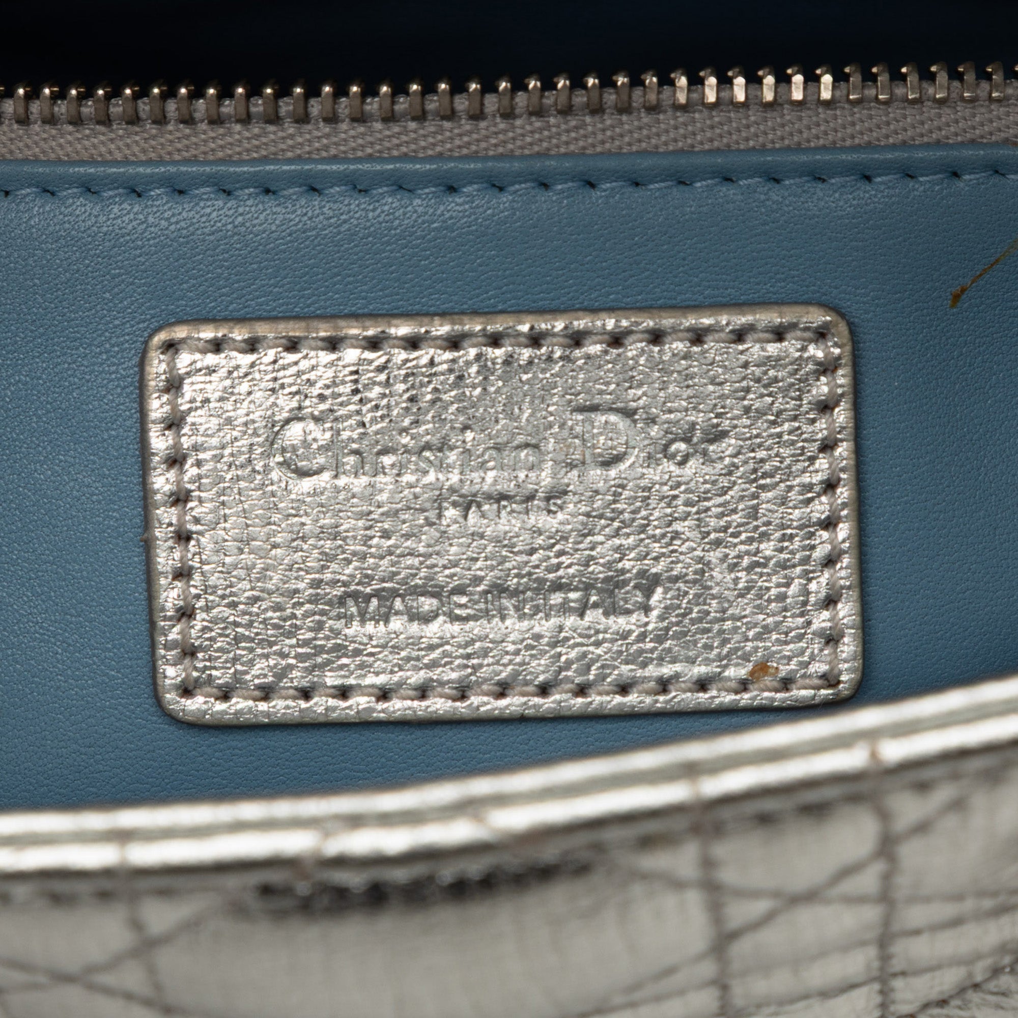 Small Metallic Grained Calfskin Cannage My ABCDior Lady Dior - Image 5