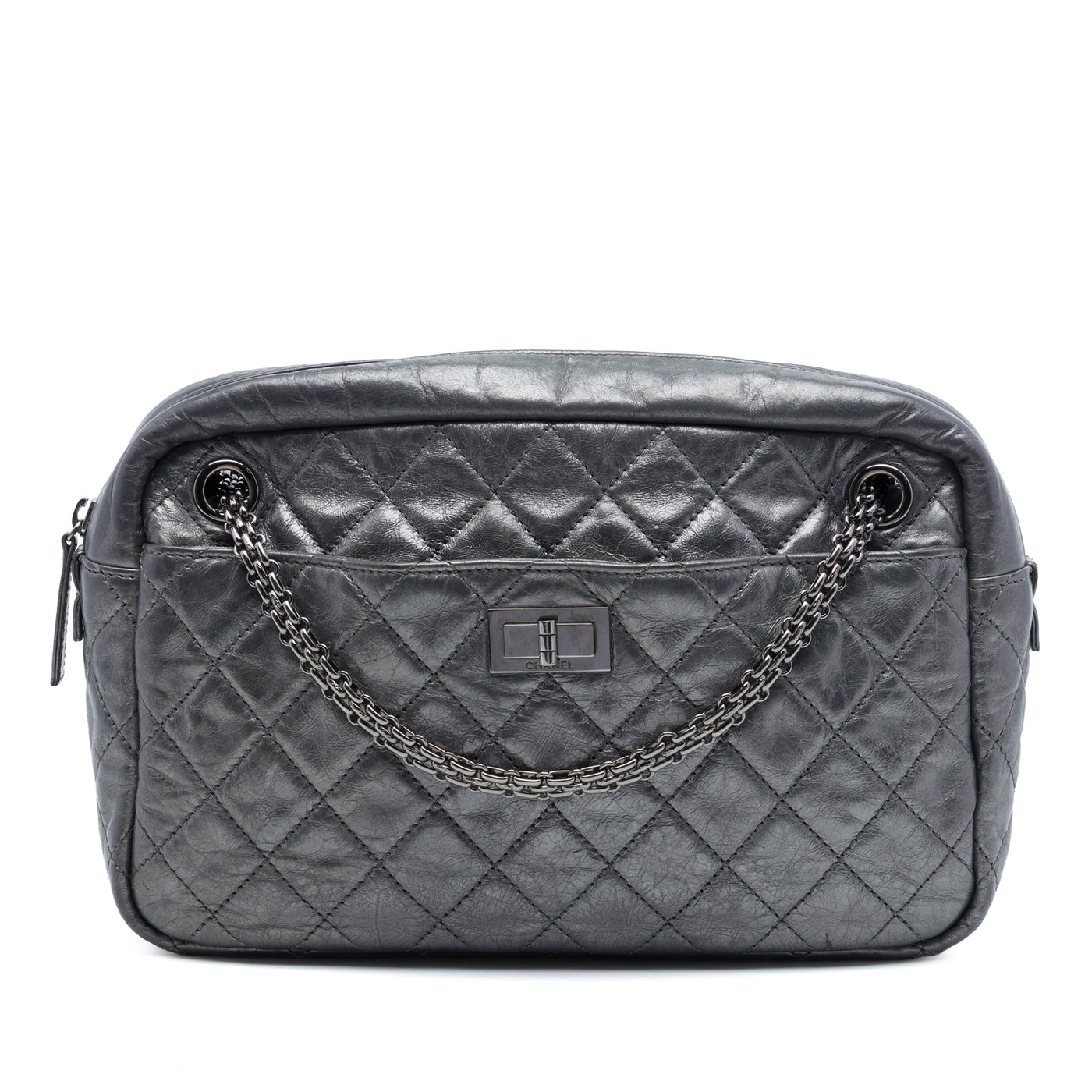 Medium Metallic Quilted Calfskin Reissue 2.55 Camera Bag - Image 1