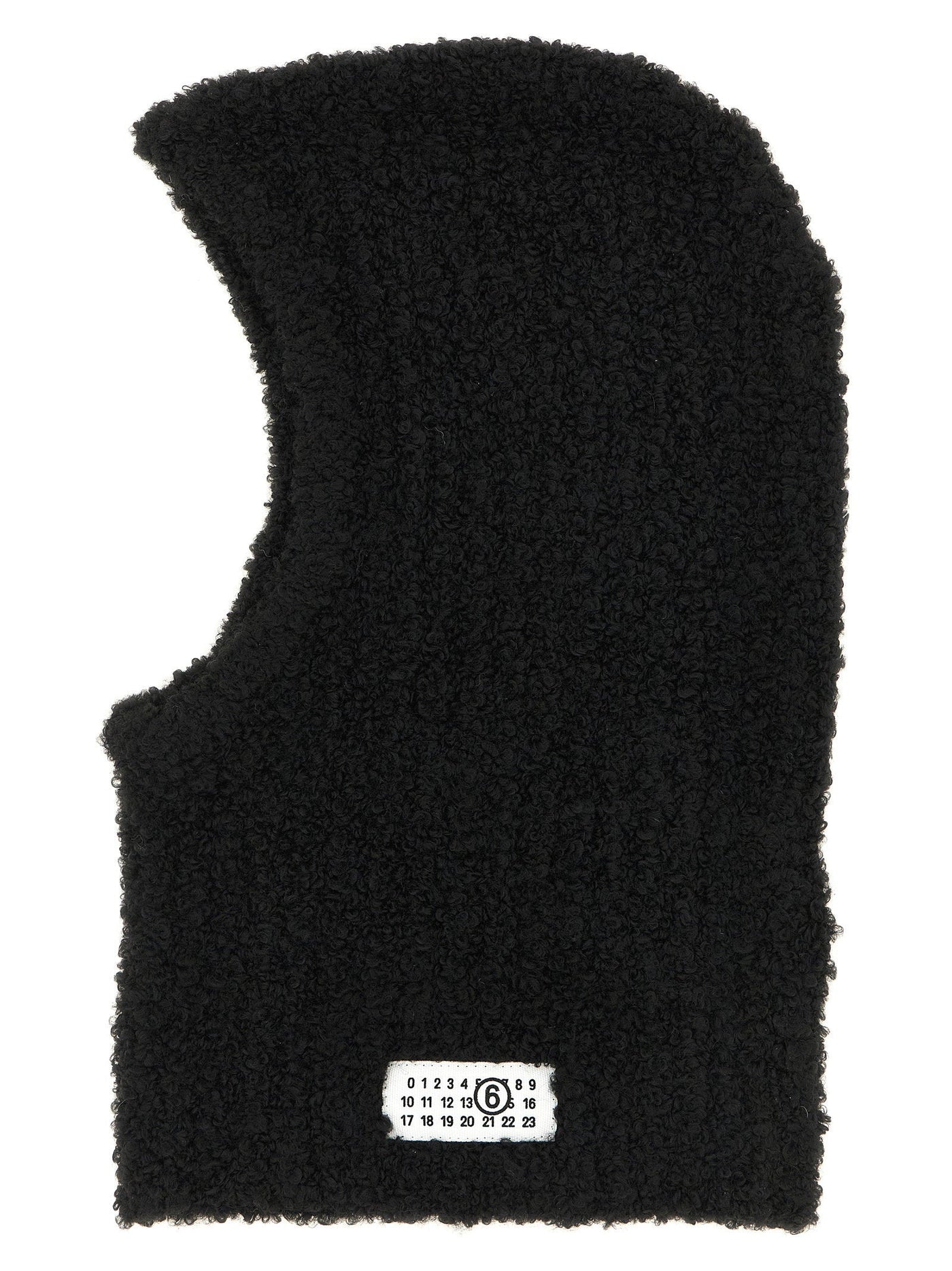 Mm6 Maison Margiela Bouclé Wool Blend Balaclava — Black Winter Hats