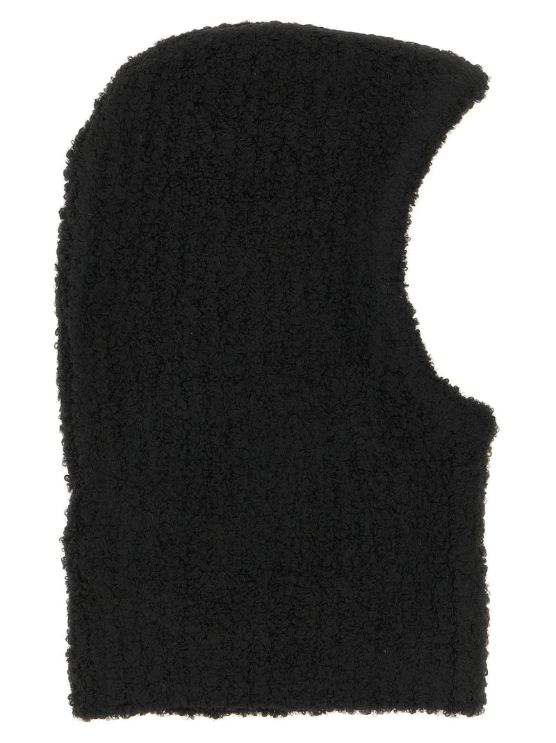 Mm6 Maison Margiela Bouclé Wool Blend Balaclava — Black Winter Hats