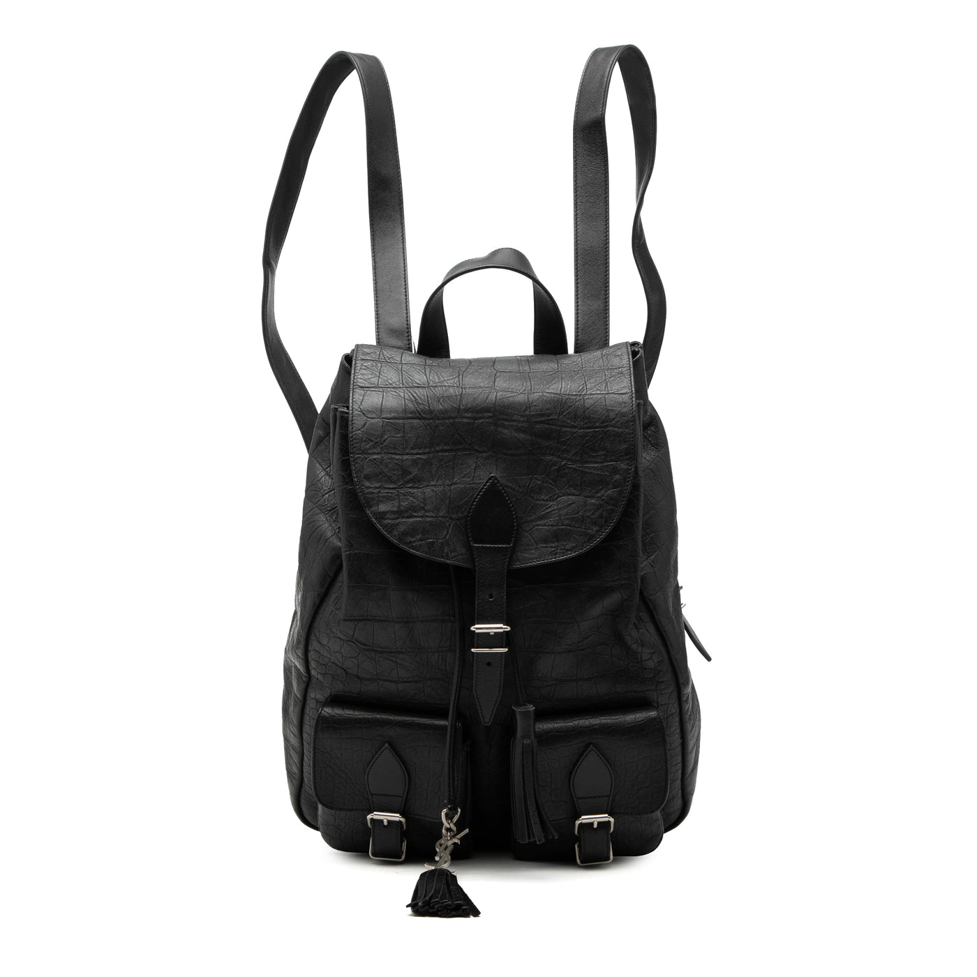 Croc Embossed Leather Festival Backpack - Image 1