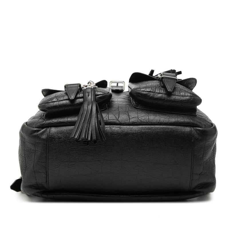 Croc Embossed Leather Festival Backpack - Image 3