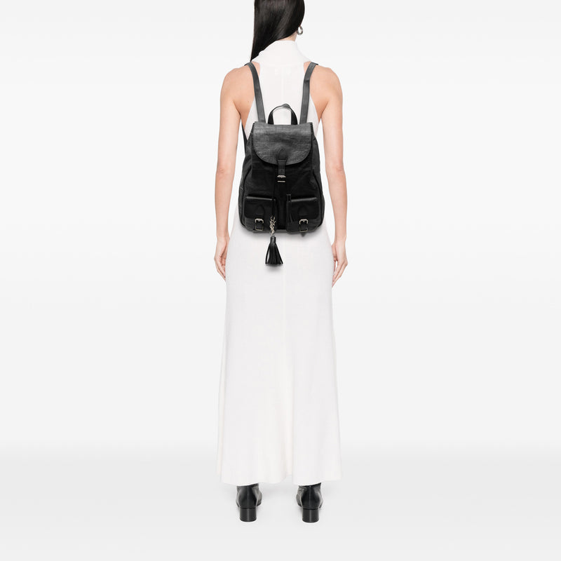 Croc Embossed Leather Festival Backpack - Image 7