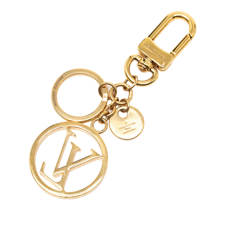 Gold Plated LV Circle Key Holder and Bag Charm - Image 2
