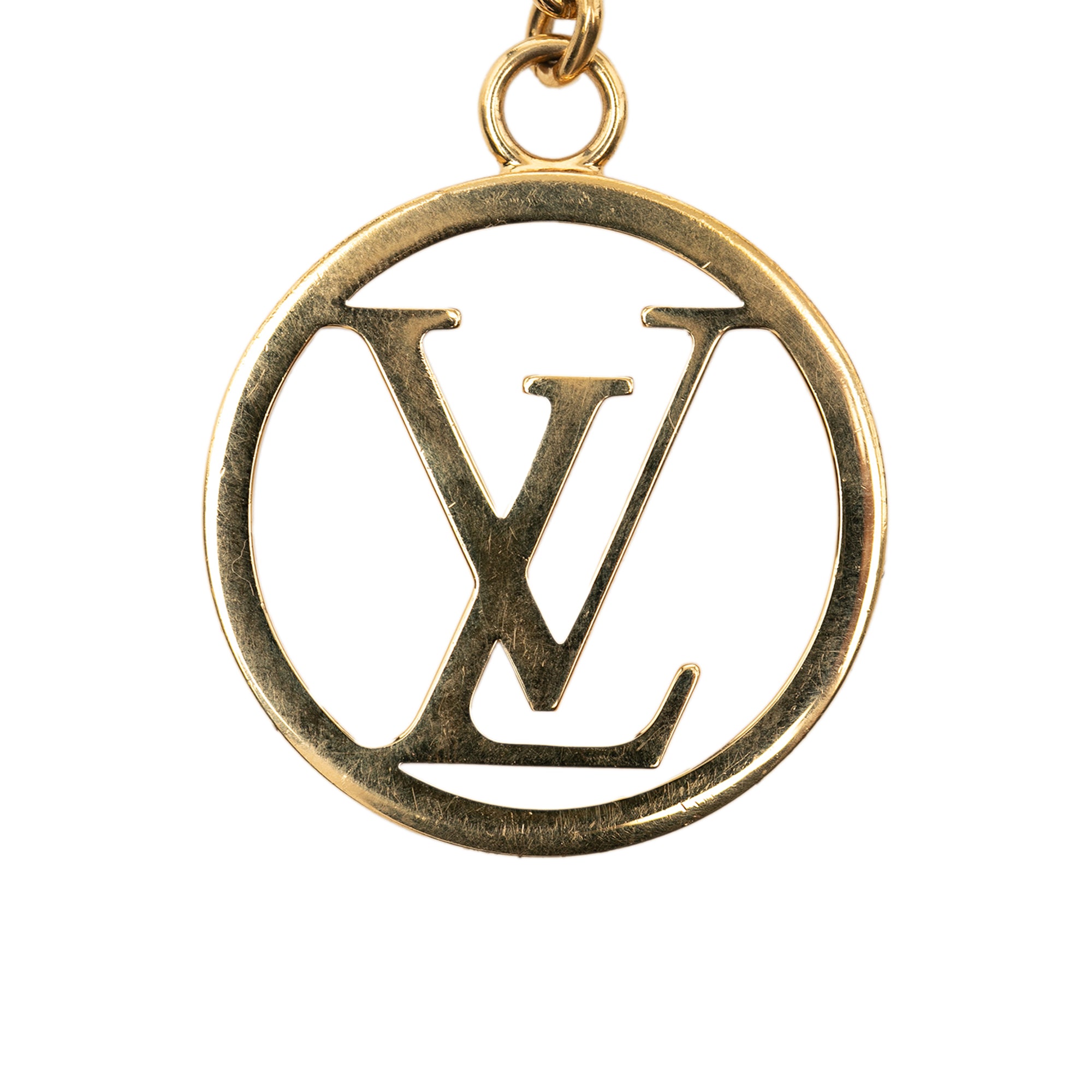 Gold Plated LV Circle Key Holder and Bag Charm - Image 3