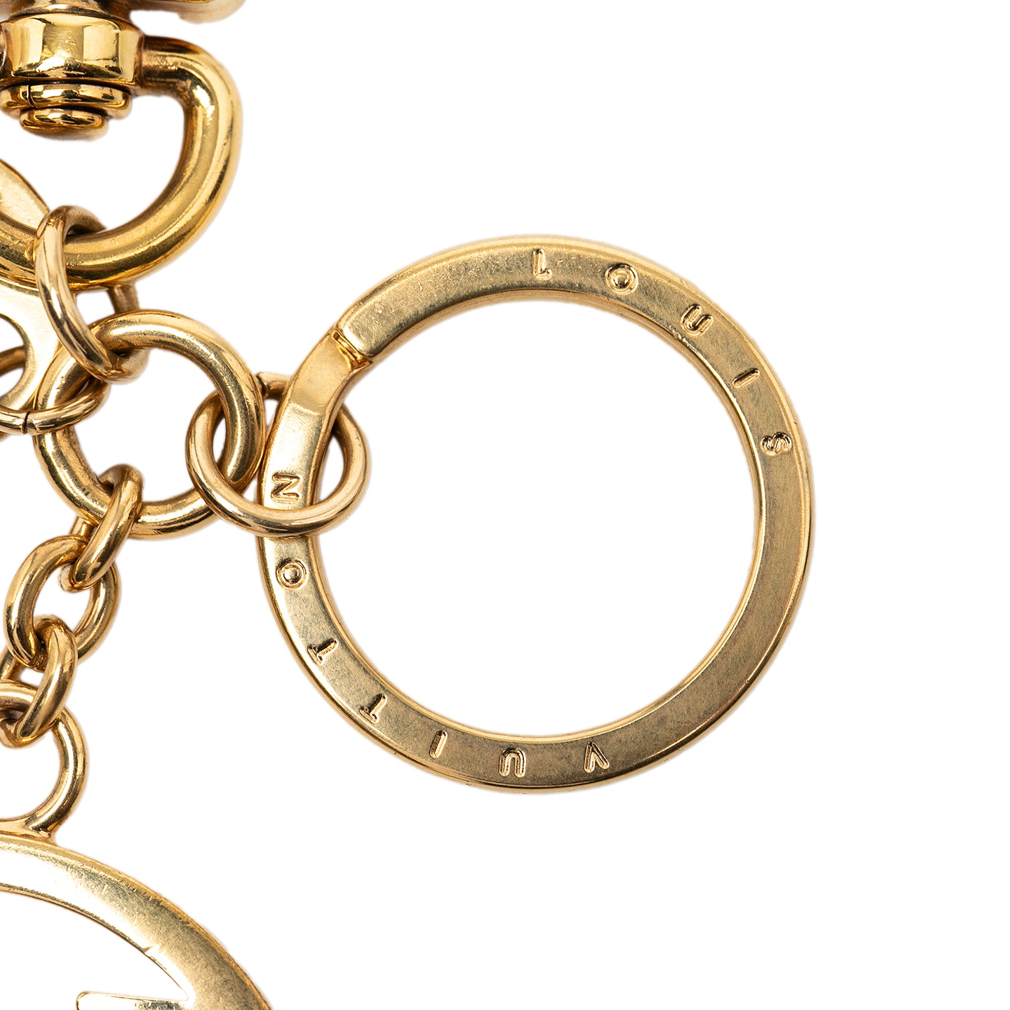 Gold Plated LV Circle Key Holder and Bag Charm - Image 4