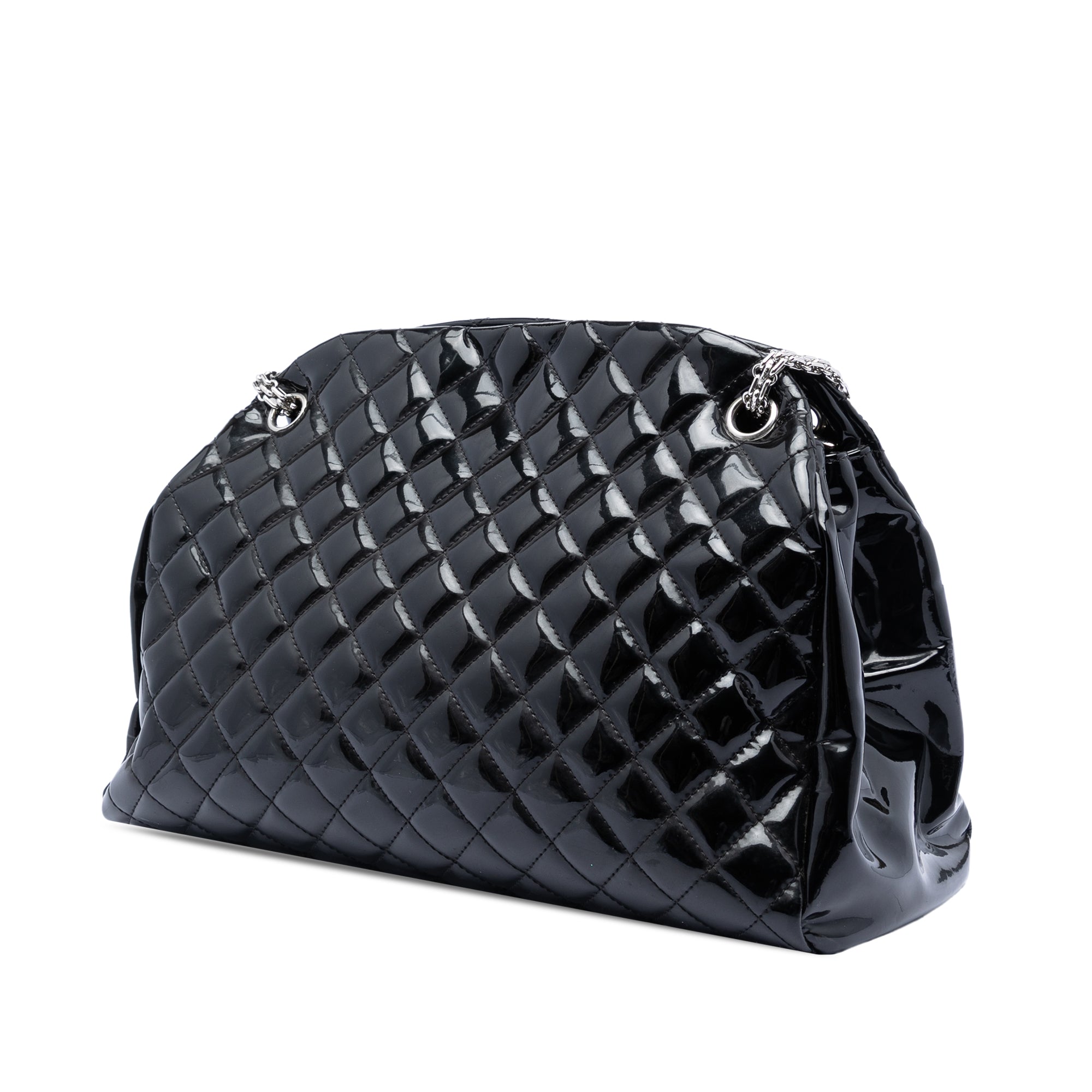 Large Quilted Patent Just Mademoiselle Bowling Bag - Image 2