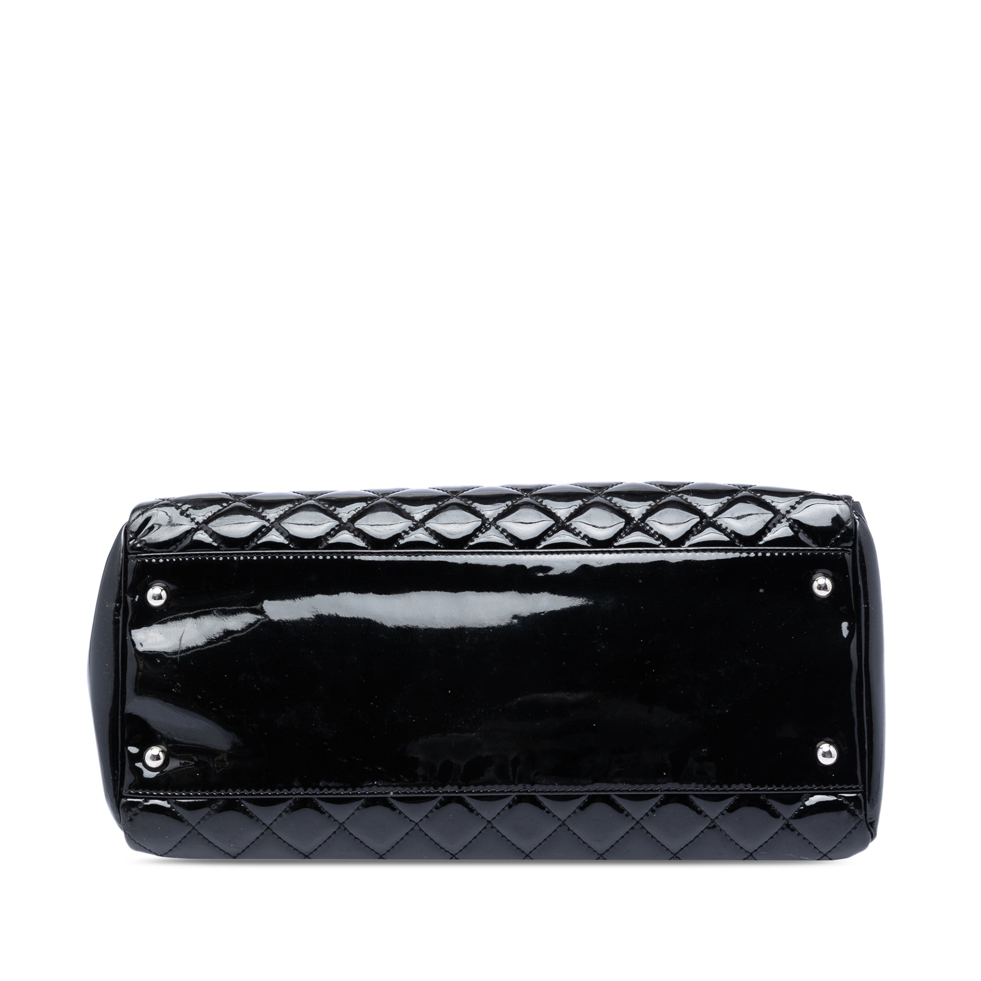 Large Quilted Patent Just Mademoiselle Bowling Bag - Image 3