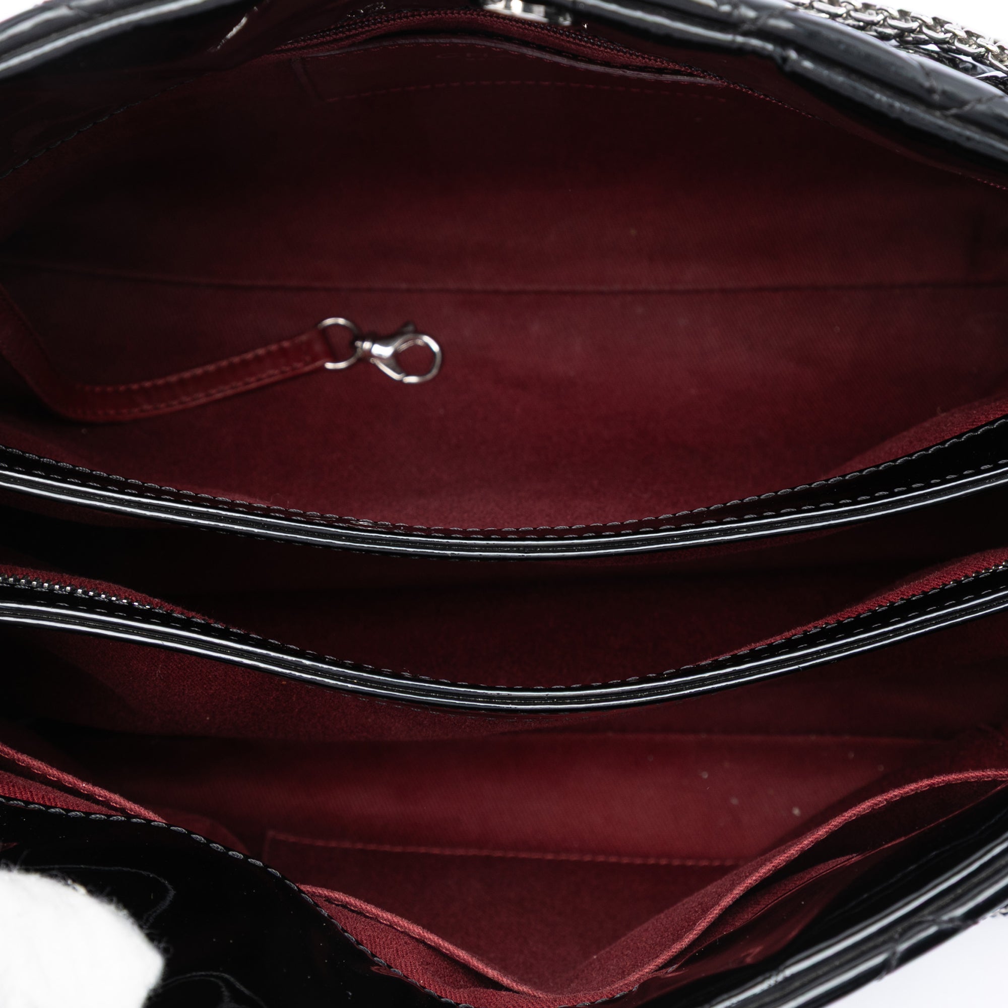 Large Quilted Patent Just Mademoiselle Bowling Bag - Image 4