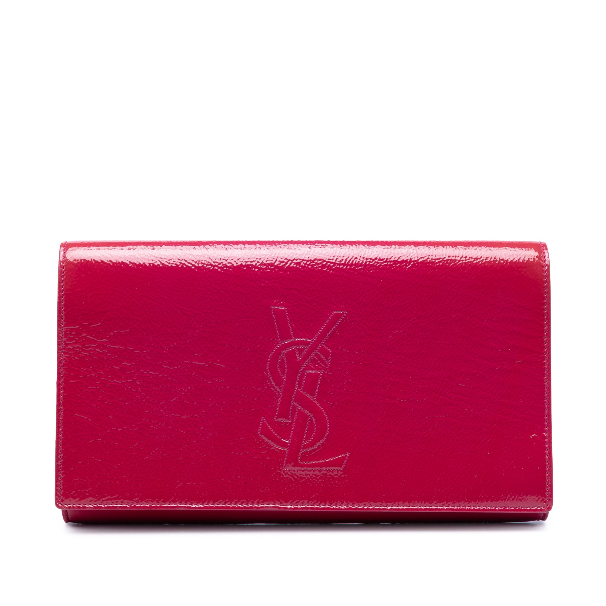 Large Textured Patent Belle De Jour Clutch - Image 1