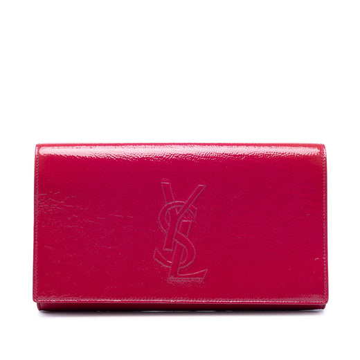 Large Textured Patent Belle De Jour Clutch - Image 1