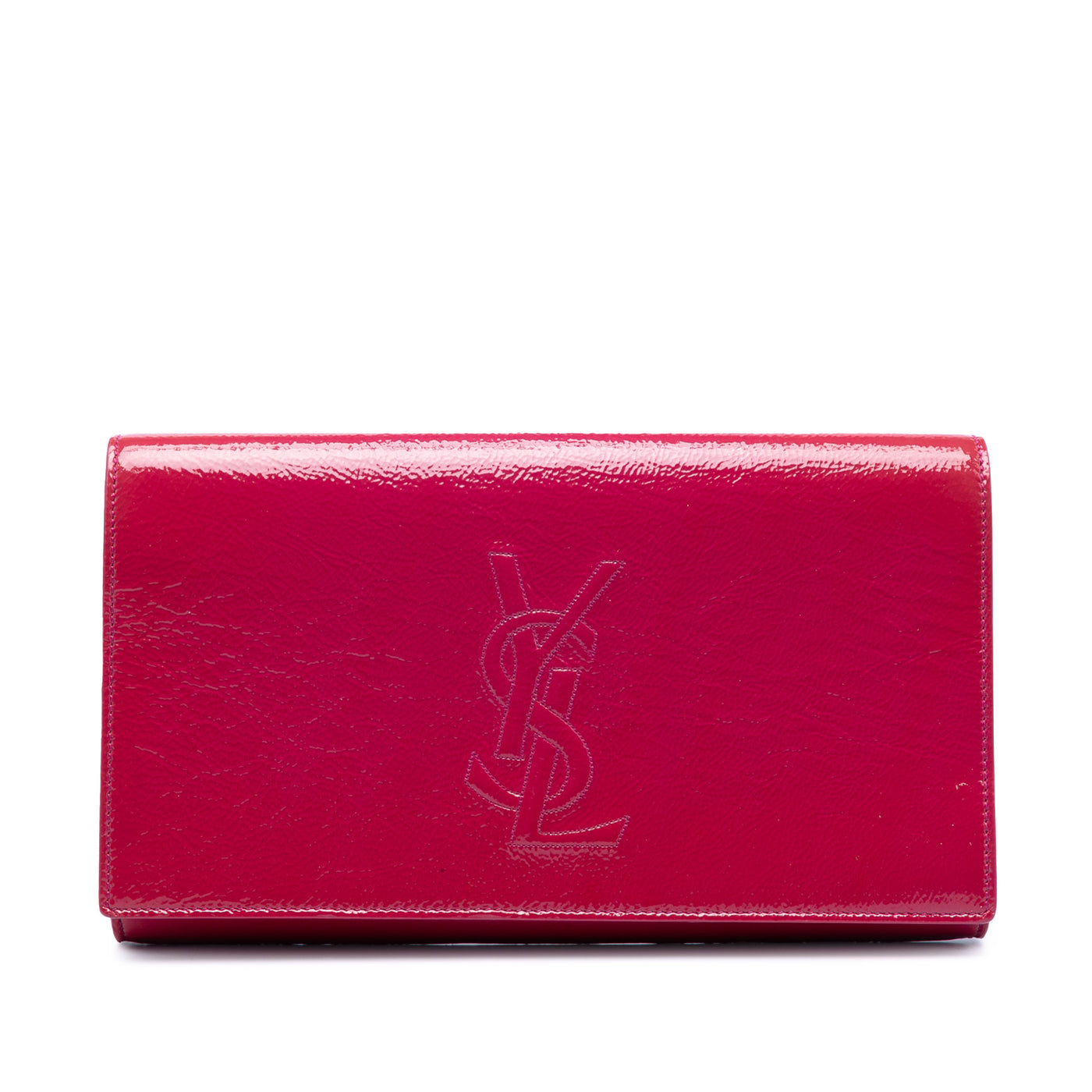 Large Textured Patent Belle De Jour Clutch - Image 1
