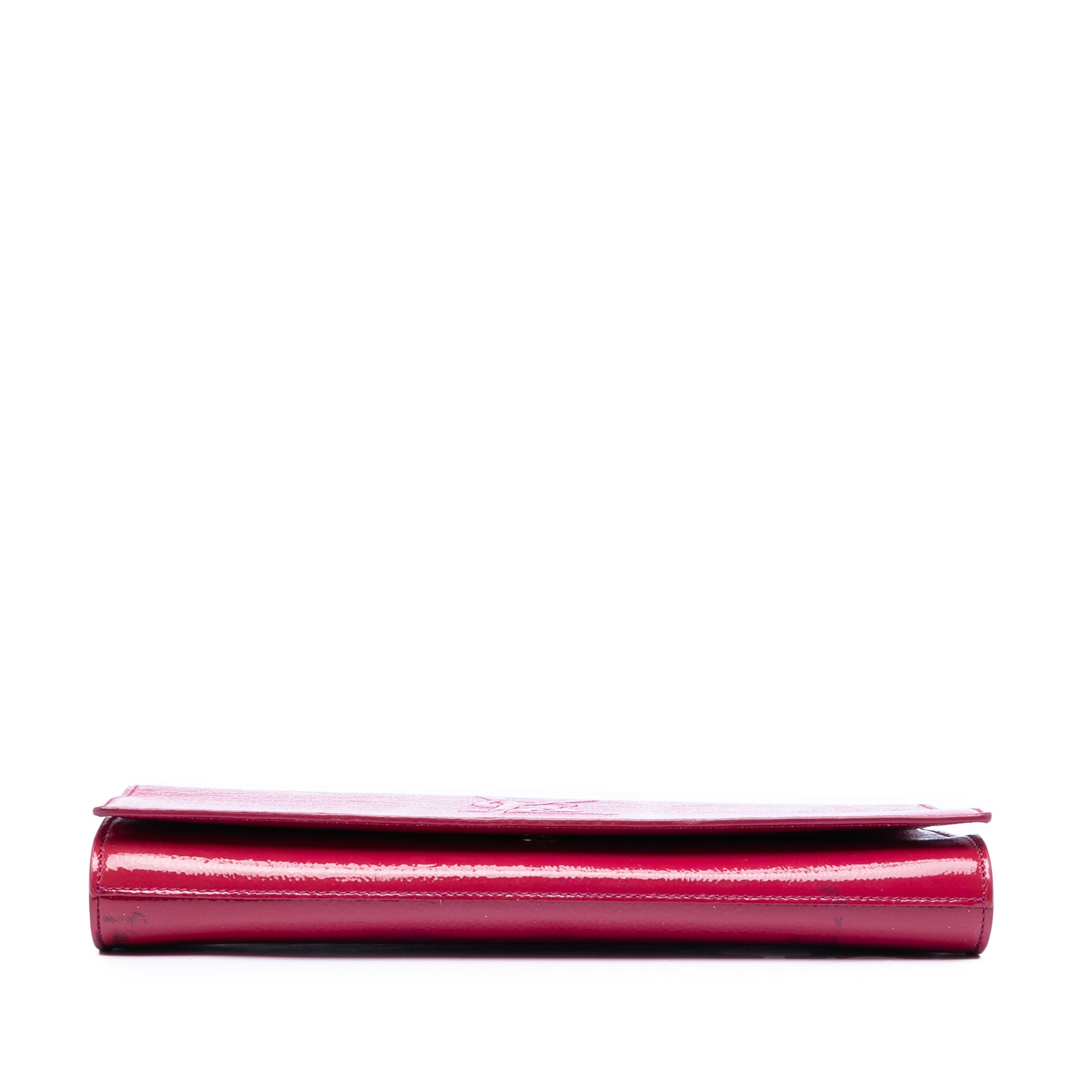 Large Textured Patent Belle De Jour Clutch - Image 3
