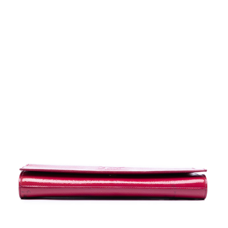 Large Textured Patent Belle De Jour Clutch - Image 3