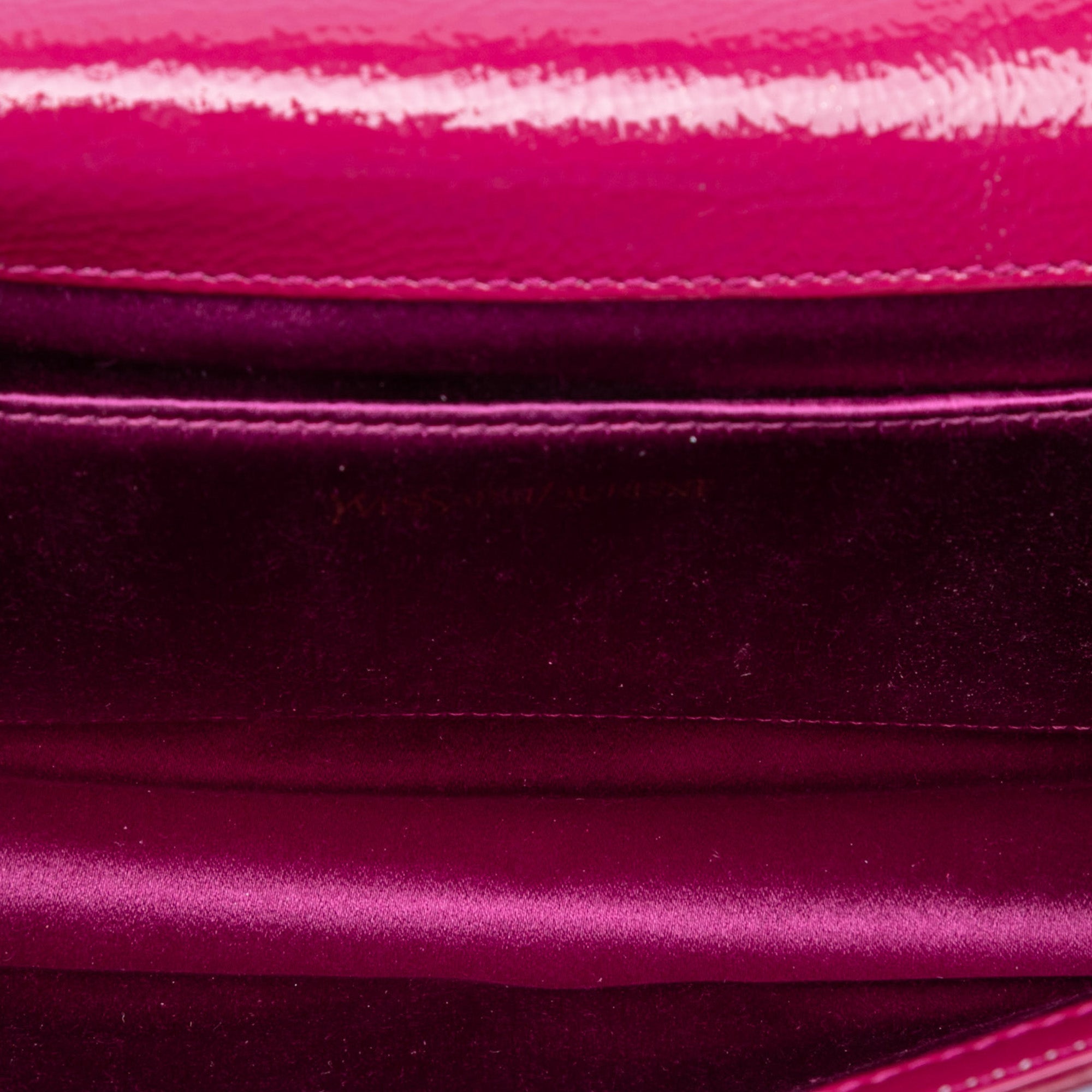 Large Textured Patent Belle De Jour Clutch - Image 4