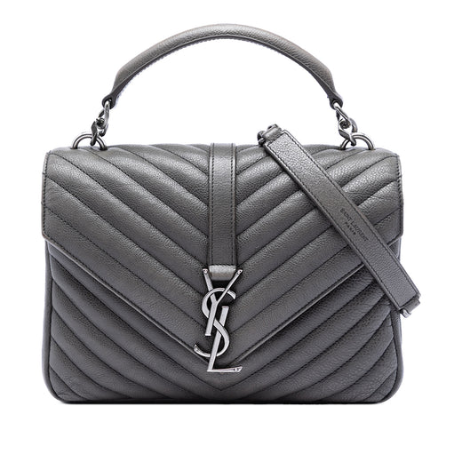 Medium Chevron Sheepskin Monogram College Satchel - Image 1